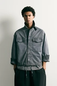 WASHED EFFECT CROPPED JACKET