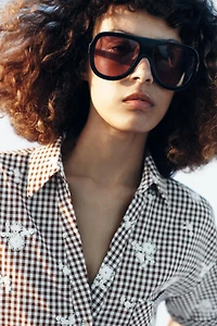 EMBROIDERED PLAID SHIRT