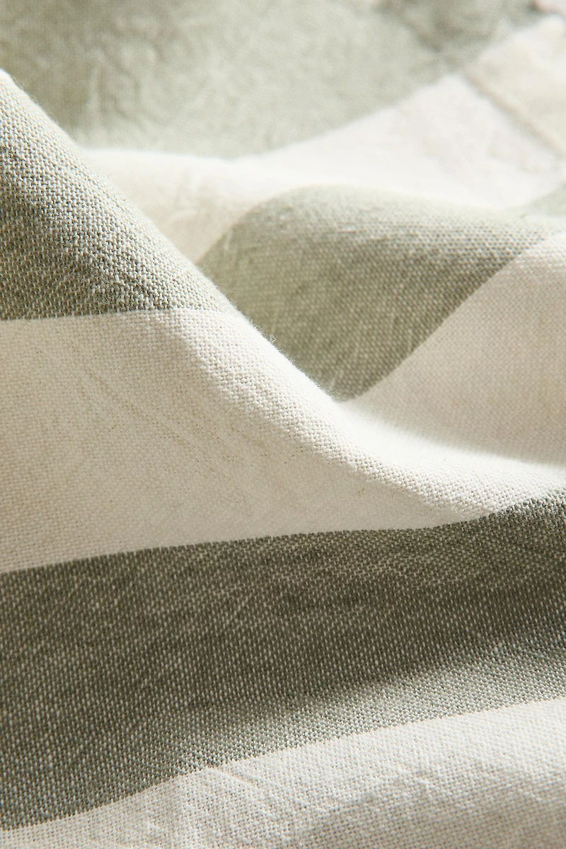 DYED THREAD STRIPED TABLECLOTH