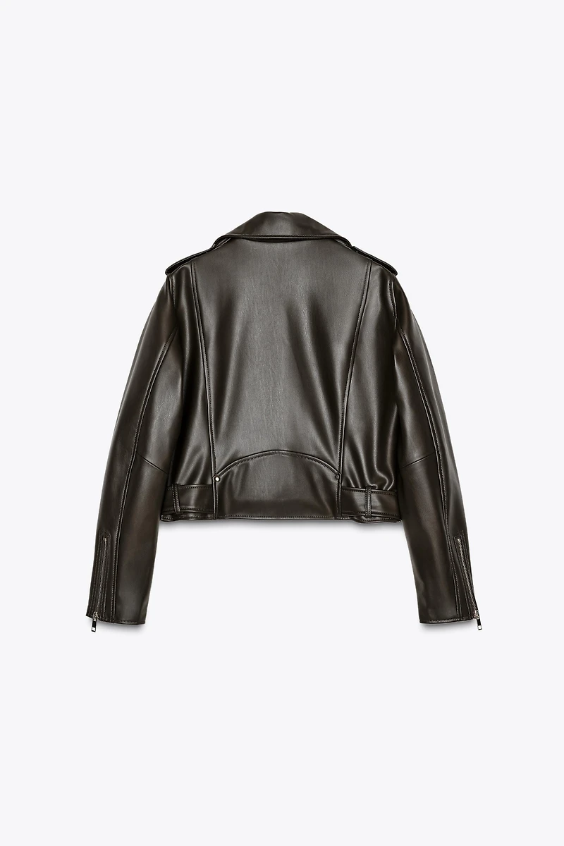 FAUX LEATHER BIKER JACKET