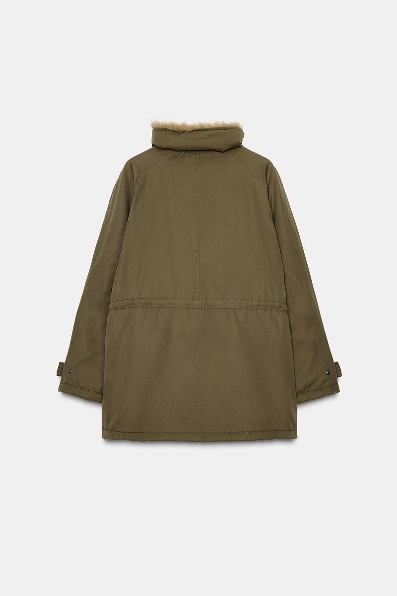 PARKA REMBOURRÉE INTÉRIEUR EFFET FOURRURE