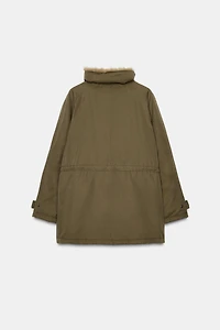PARKA REMBOURRÉE INTÉRIEUR EFFET FOURRURE