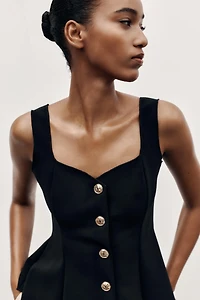 STRETCH PEPLUM VEST TOP