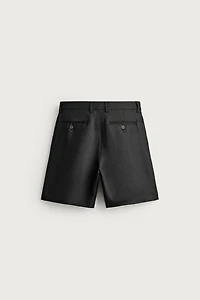 100% LINEN REGULAR FIT SHORTS