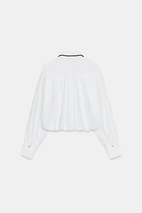 BEADED POPLIN SHIRT