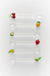 LOT PETITES CUILLÈRES VERRE FRUITS (LOT DE 6)