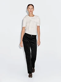 Straight-leg needlecord trousers