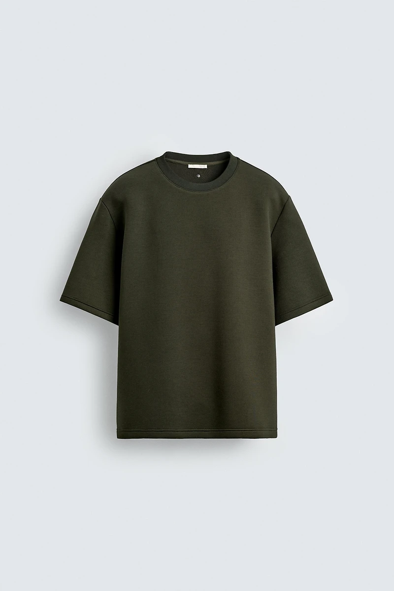 STUDDED NEOPRENE EFFECT SWEATSHIRT