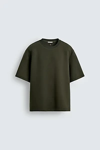 STUDDED NEOPRENE EFFECT SWEATSHIRT