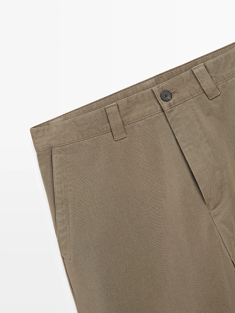 Relaxed fit cotton trousers