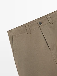 Relaxed fit cotton trousers