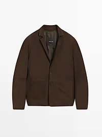 Nubuck leather blazer