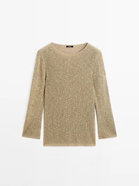 Cotton blend knit sweater