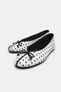 PRINTED LEATHER BALLET FLATS