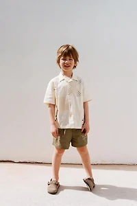 CHEMISE À PIÈCES AVEC COTON ET LIN