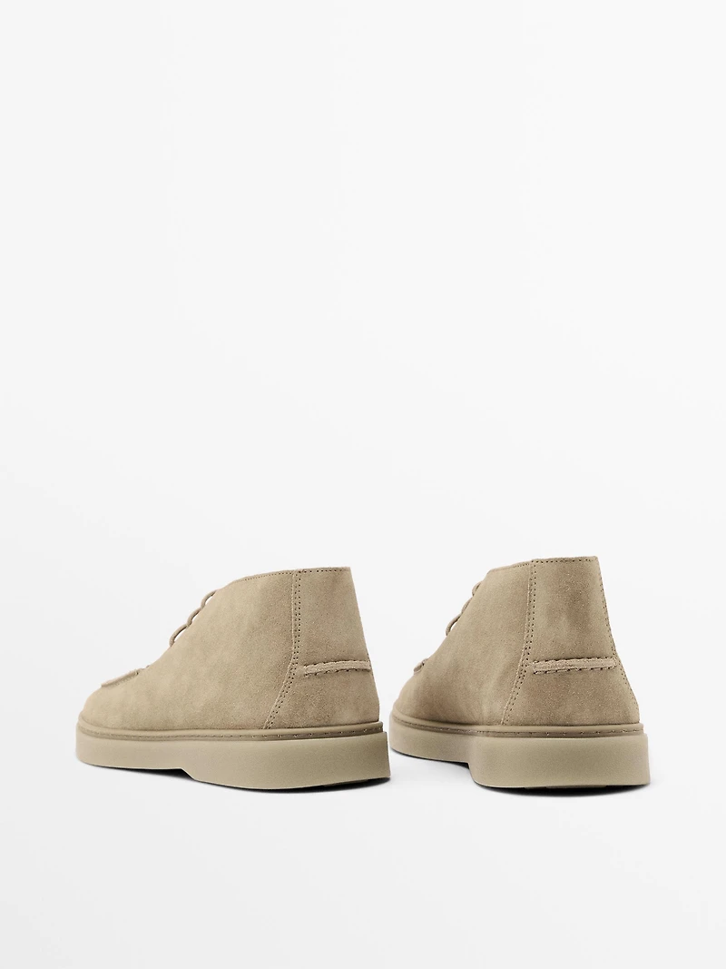 Soft split leather boot-style shoes