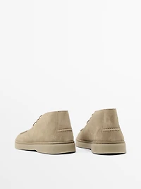 Soft split leather boot-style shoes