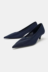 MESH KITTEN HEEL SHOES