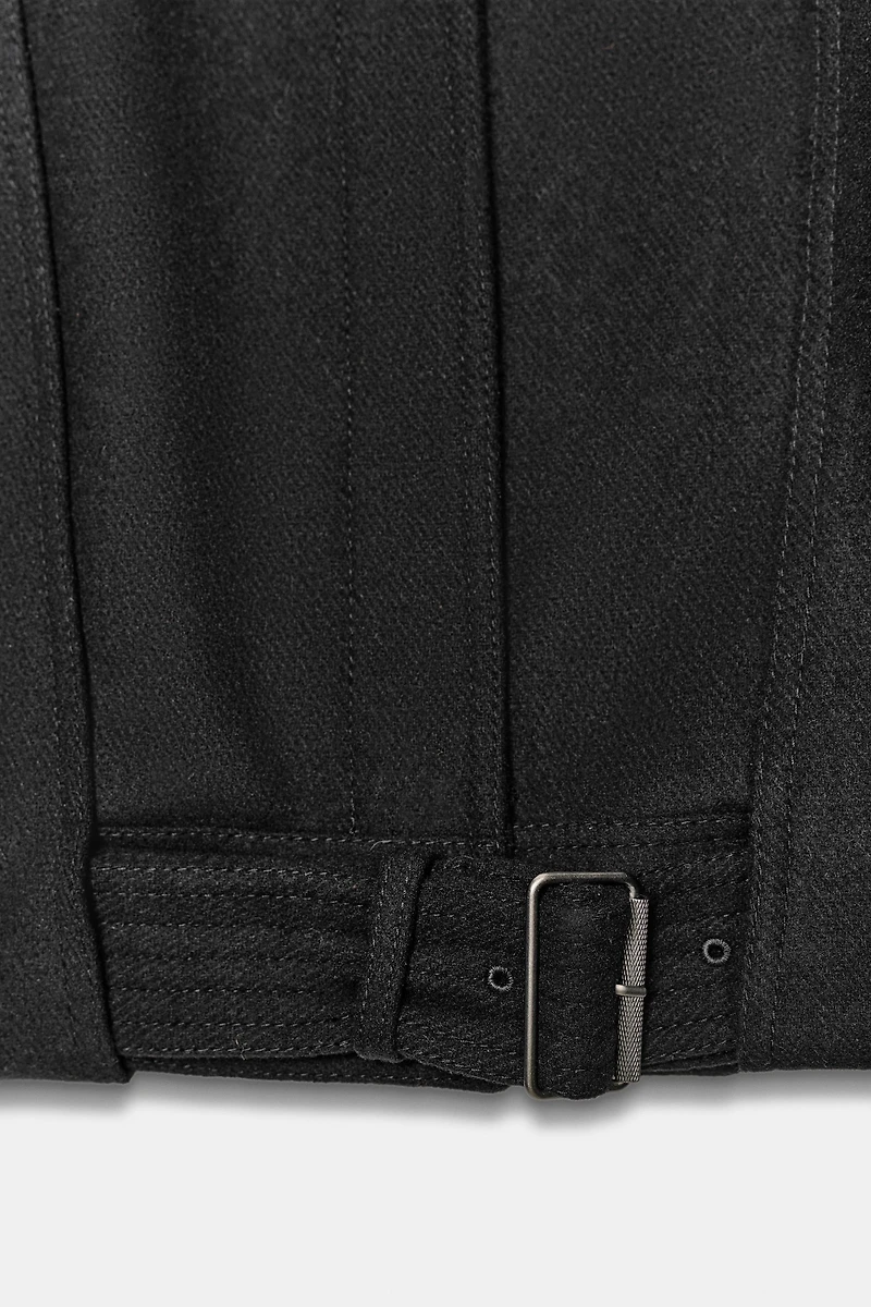 ZW COLLECTION MINIMAL WOOL BOMBER JACKET