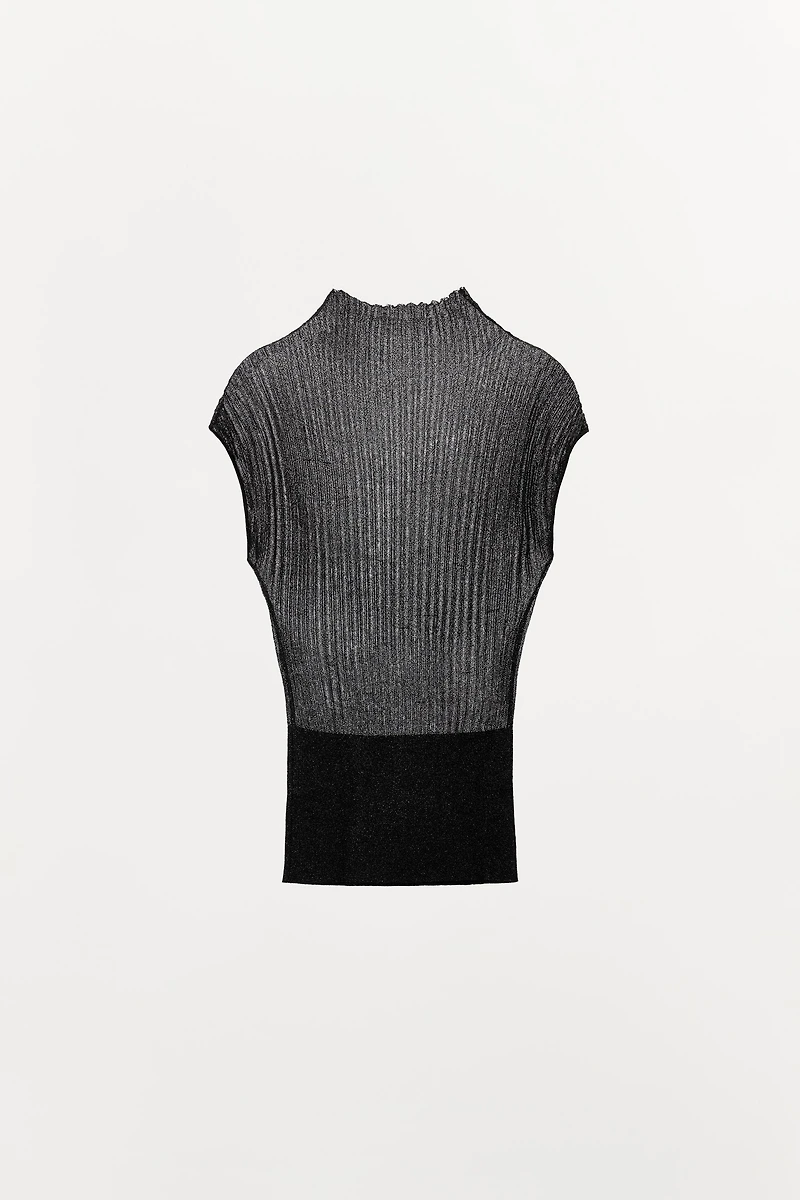 METALLIC THREAD KNIT TOP