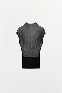 METALLIC THREAD KNIT TOP