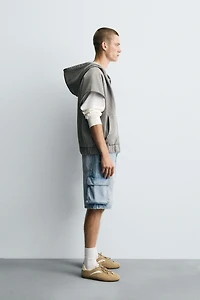 CARGO DENIM SHORTS