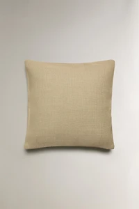 JUTE AND COTTON THROW PILLOW COVER