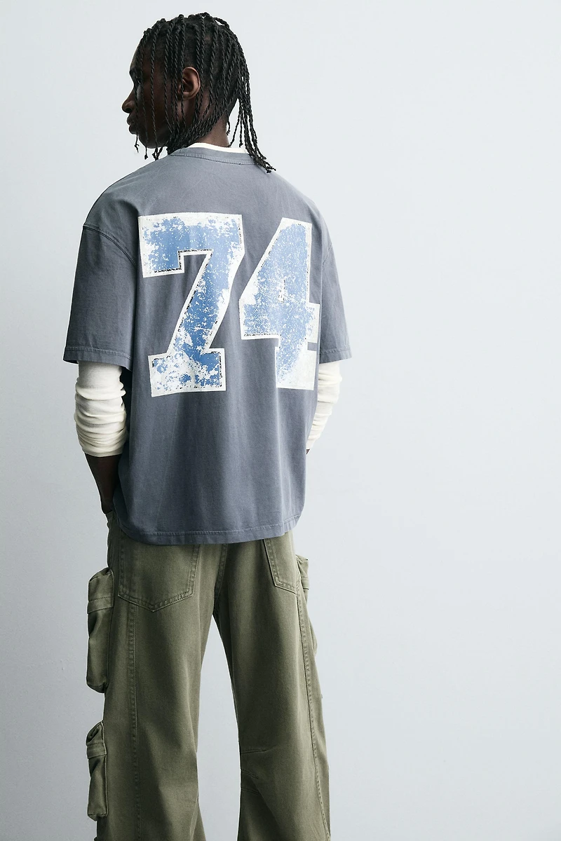 T-SHIRT IMPRIMÉ DÉLAVÉ