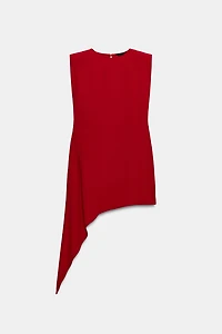 ROBE COURTE ASYMÉTRIQUE À ÉPAULETTES