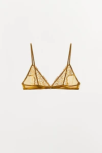 MESH LACE TRIANGLE BRALETTE