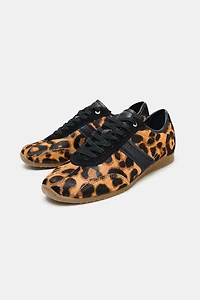 ANIMAL PRINT LEATHER SNEAKERS