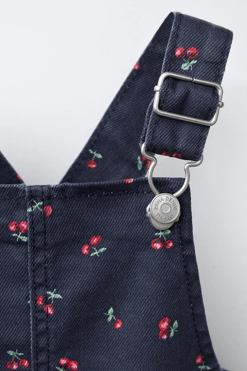 CHERRY TWILL PINAFORE DRESS