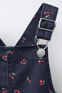 CHERRY TWILL PINAFORE DRESS