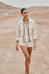 SHORT SLEEVE ROLLED-UP SAFARI SHIRT