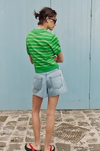 STRIPED SHORT SLEEVE KNIT POLO