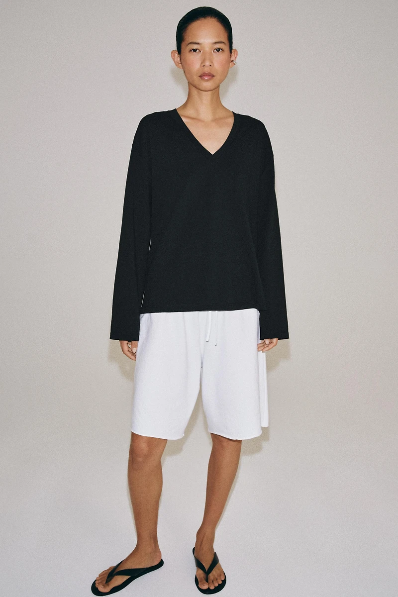 Cotton V-Neck T-Shirt