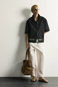 RELAXED FIT SHIRT WITH CONTRAST TRIM