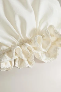 EMBROIDERED LACE TRIM COTTON CLOTHING BAG