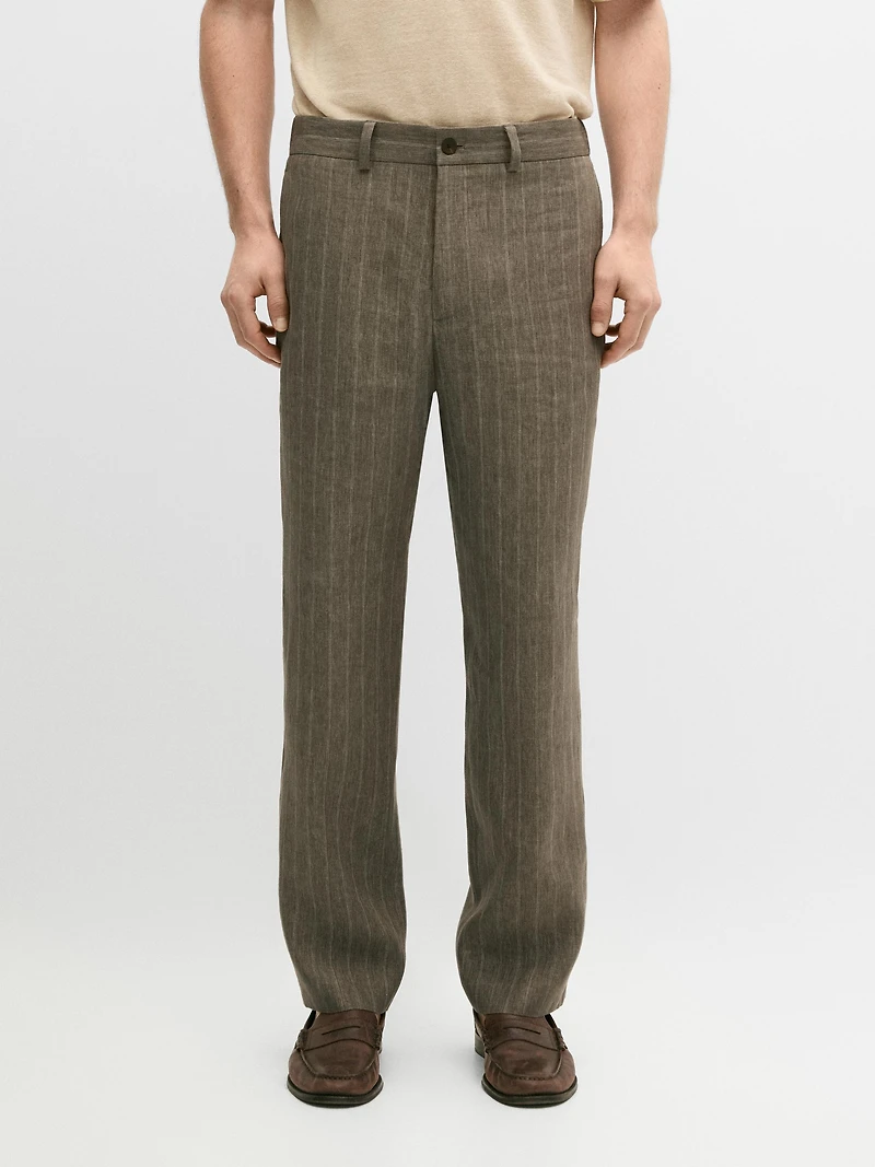 Striped linen trousers