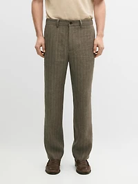 Striped linen trousers