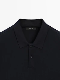 Polo manches longues en piqué mercerisé
