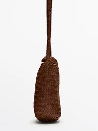 Sac à bandoulière tressé en cuir nappa