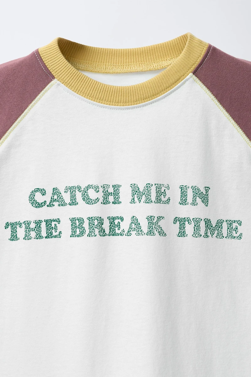 CONTRAST RAGLAN SLEEVE T-SHIRT