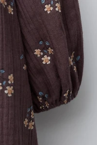 FLORAL PRINT TEXTURE DRESS