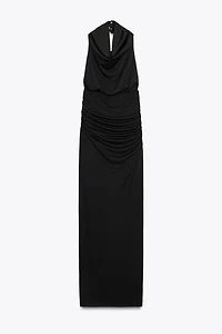 LONG OPEN BACK HALTER DRESS