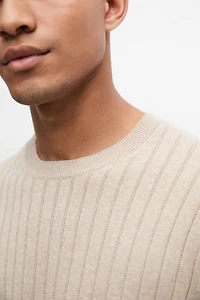 100% cotton ribbed knit sweater