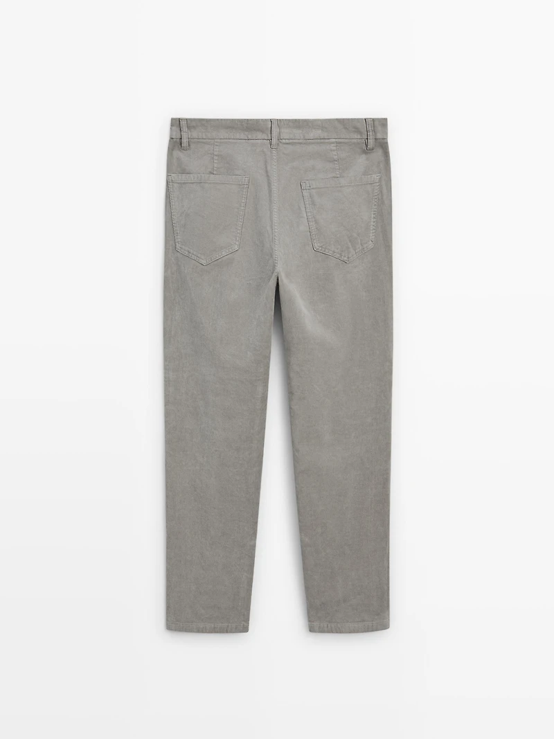 Slim fit corduroy denim trousers