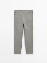 Slim fit corduroy denim trousers