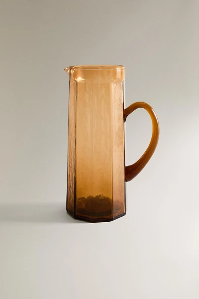 HAMMERED GLASS PITCHER