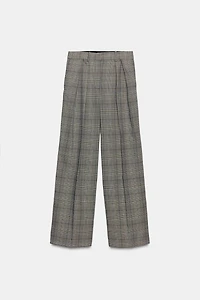 PLAID PLEATED PANTS ZW COLLECTION